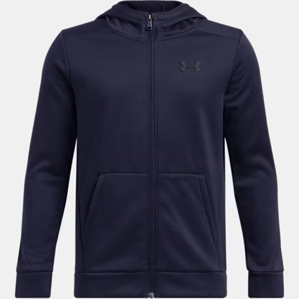 NWT Under Armour Boy's Blue Fleece FZ Loose Fit Hoodie Size Medium